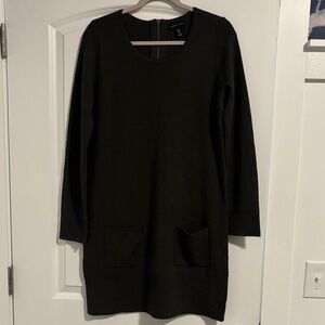 Adrienne Vittadini Dark Green Long Sleeve Sweater Dress